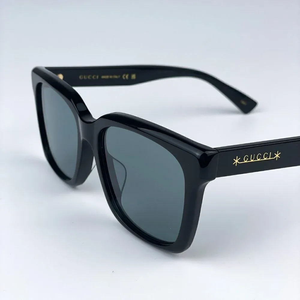 SALE! NEW Gucci GG1175SK 002 Black Smoke Grey Square Unisex Sunglasses